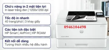 Máy In HP LaserJet Pro M4003dw Chính Hãng – In Nhanh 40 Trang/Phút, WiFi, Đảo Mặt Tự Động